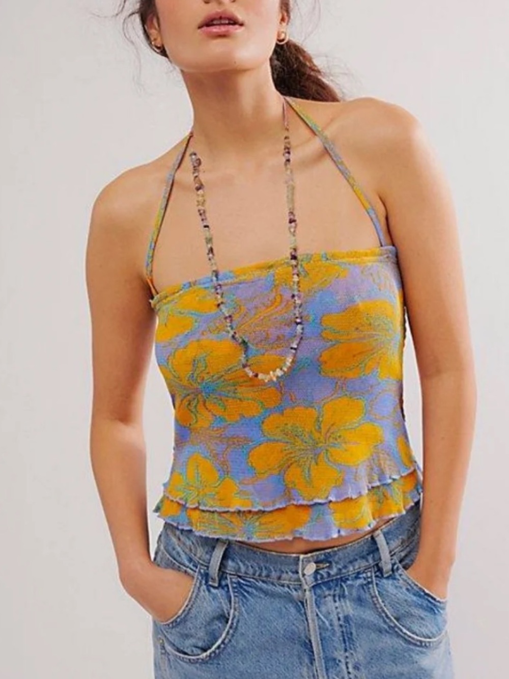 NWT Free People Poppy Tube Top Size M missing strap